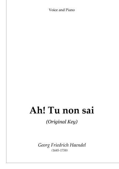 Ah! Tu non sai (original key) (arr. Passoni Music)