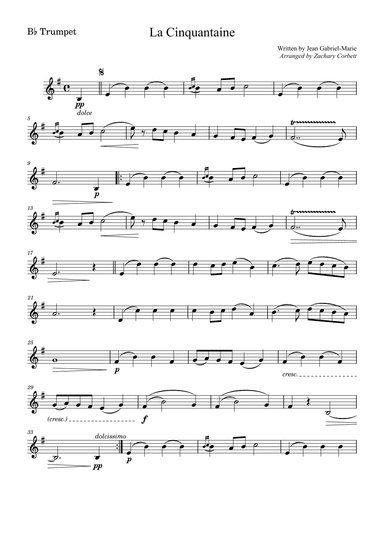 La Cinquantaine (arr. Zachary Corbett)