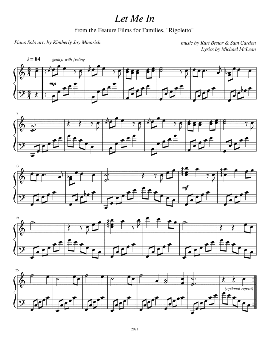 Let Me In (arr. Kimberly Joy Minarich)