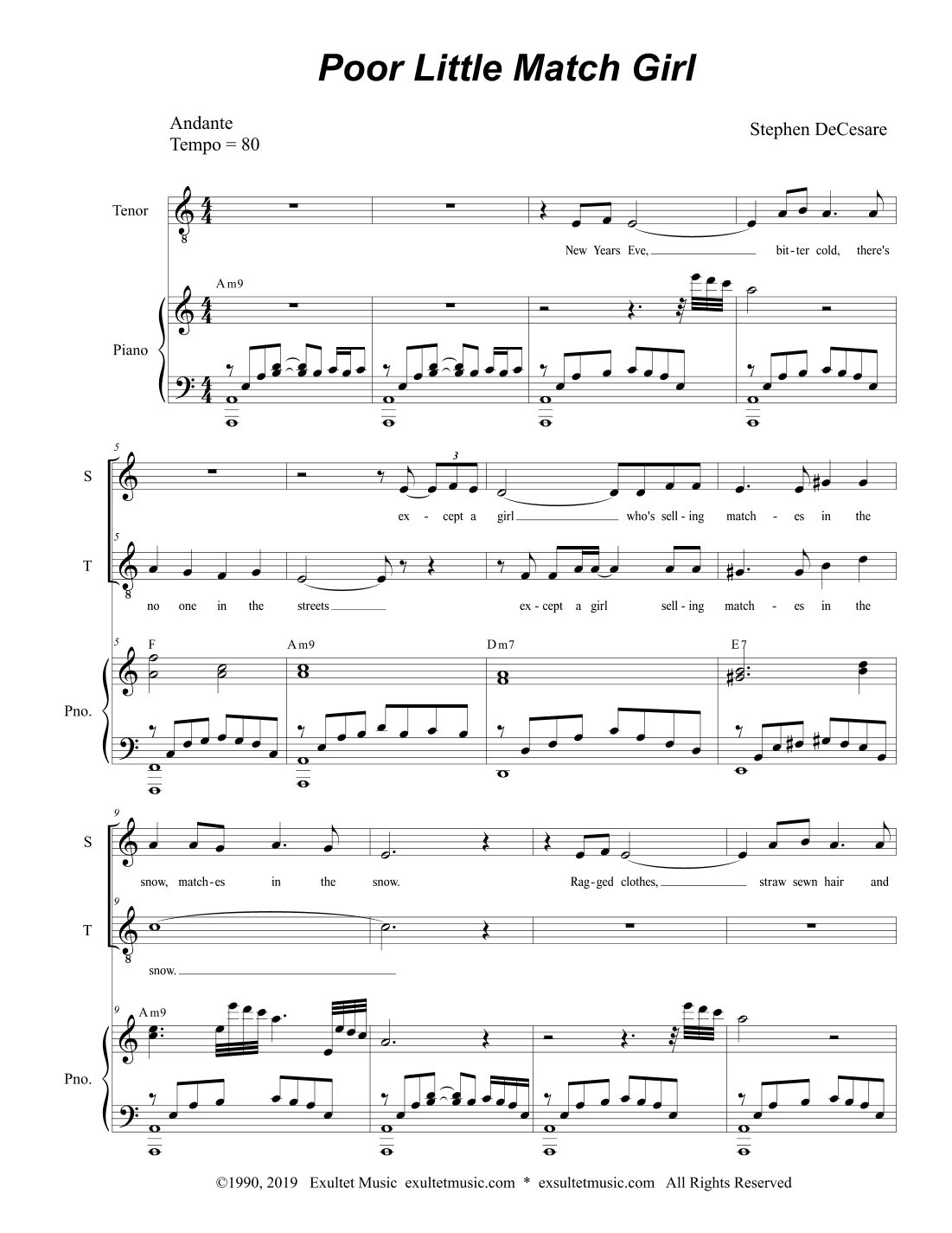 Poor Little Match Girl (2-part choir - (Soprano and Tenor)