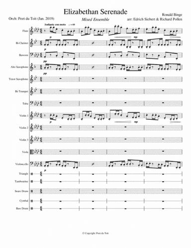 Elizabethan Serenade - Ronald Binge (Mixed Ensemble) (arr. Edrich Siebert & Richard Pollen & Peet du Toit)