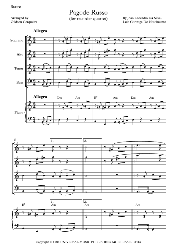 Pagode Russo (arr. Gildson Cerqueira)