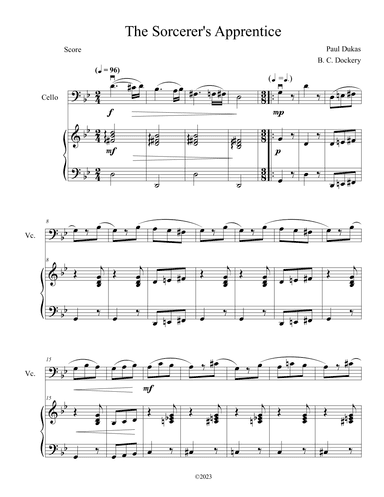 The Sorcerer's Apprentice (Cello Solo with Piano Accompaniment) (arr. B. C. Dockery)