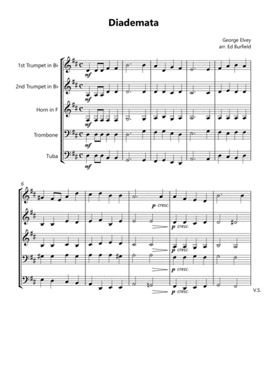 Diademata - Hymn Tune for Brass Quintet (with descant) (arr. Edward Burfield)