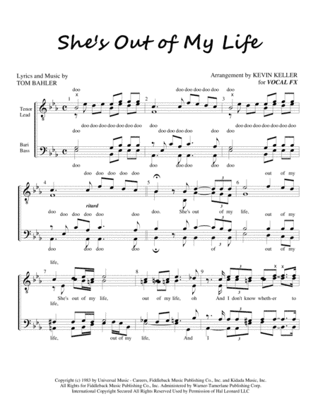 She's Out Of My Life (arr. Kevin Keller)