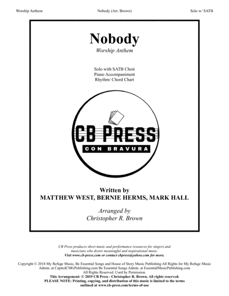 Nobody (arr. Christopher R. Brown)