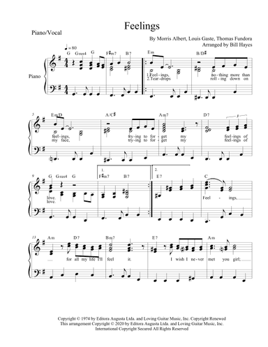 Feelings (?dime?) (arr. Bill Hayes)