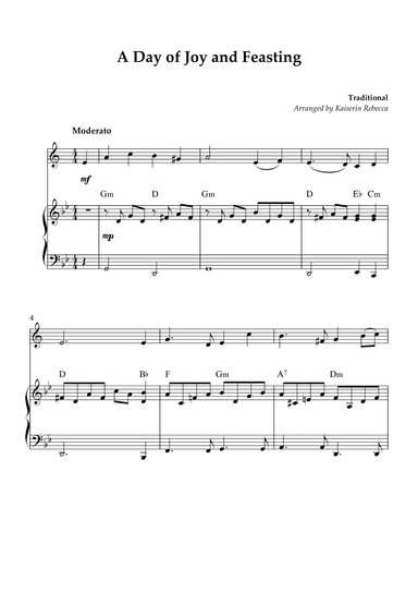 A Day of Joy and Feasting (arr. Kaiserin Rebecca)