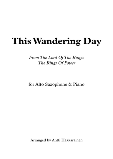 This Wandering Day (arr. Antti Hakkarainen)