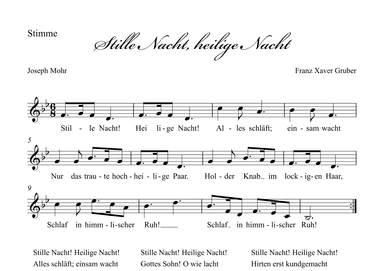 Stille Nacht (Holy Night) - Singstimme (arr. Albrecht Kuch-Weidenbrück)
