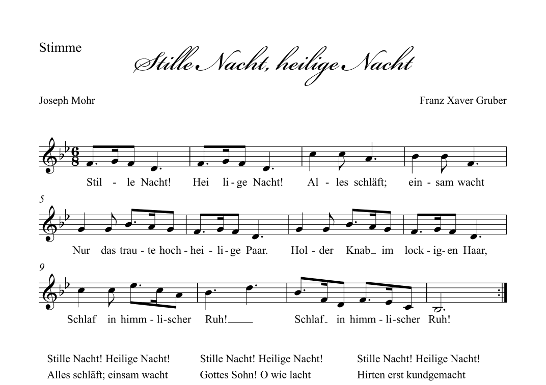 Stille Nacht (Holy Night) - Singstimme (arr. Albrecht Kuch-Weidenbrück)