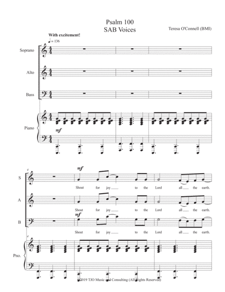 Psalm 100 for SAB Voices