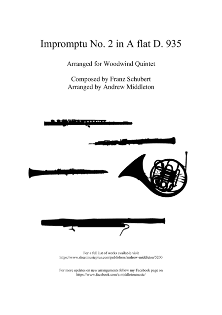 Impromptu No. 2 D935 arranged for Woodwind Quintet (arr. Andrew Middleton)