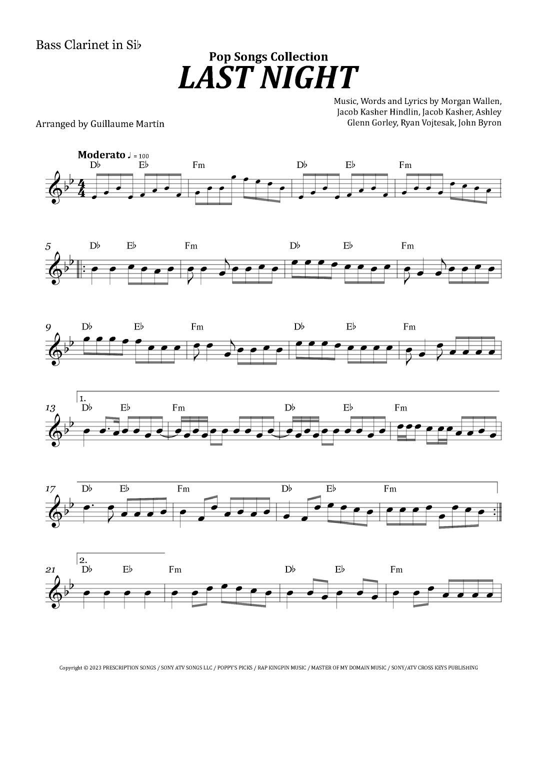 Last Night (arr. Guillaume Martin)