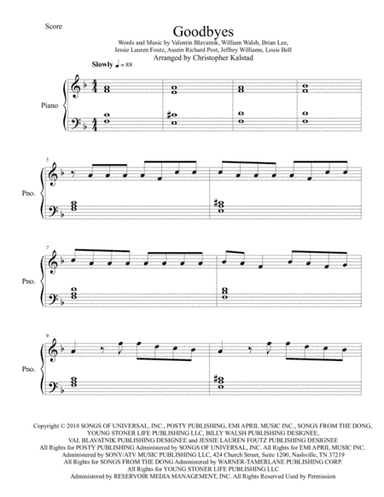 Goodbyes (arr. Christopher Kalstad)