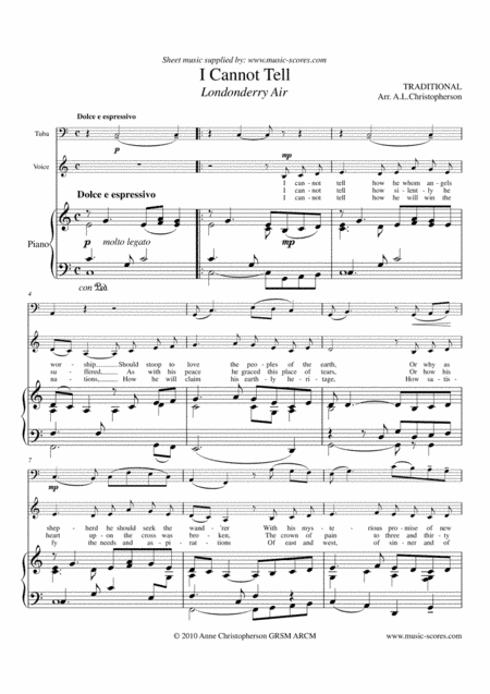 Londonderry Air - Voice, Tuba and Piano (arr. Anne L Christopherson GRSM ARCM)