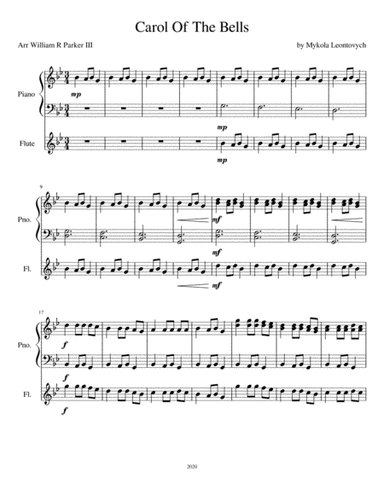 Carol of The Bells Flute Solo (arr. William R Parker III)