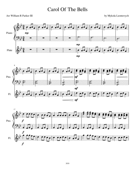 Carol of The Bells Flute Solo (arr. William R Parker III)