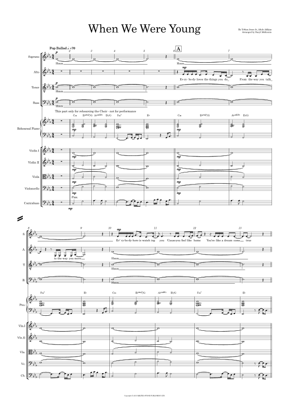 When We Were Young (arr. Daryl McKenzie)