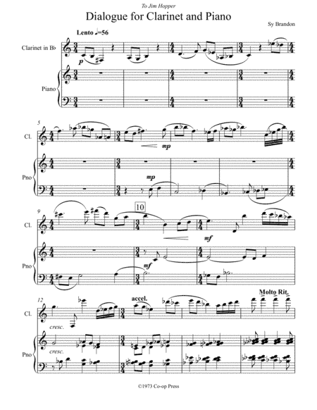 Dialogue for Clarinet and Piano