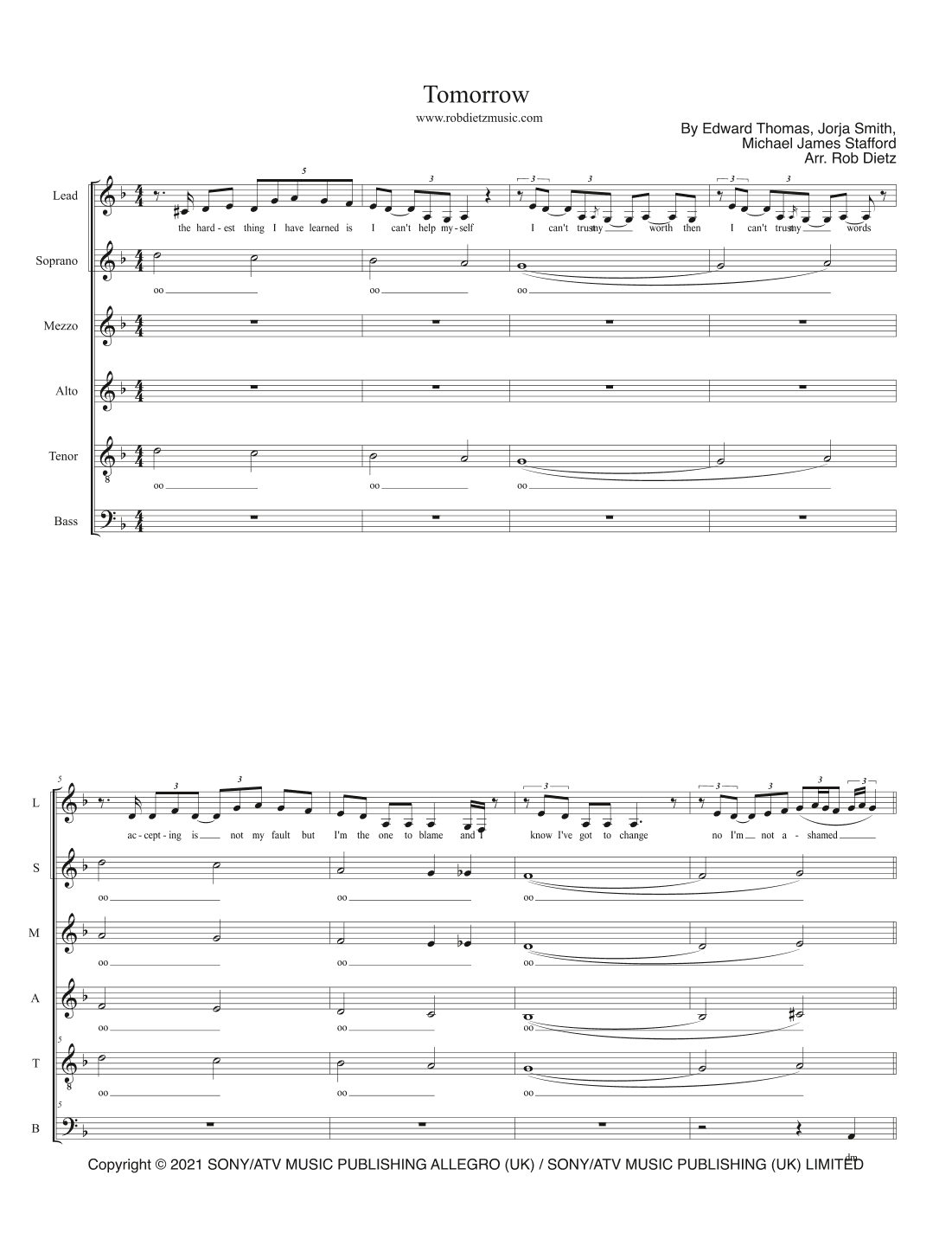 Tomorrow (arr. Rob Dietz)