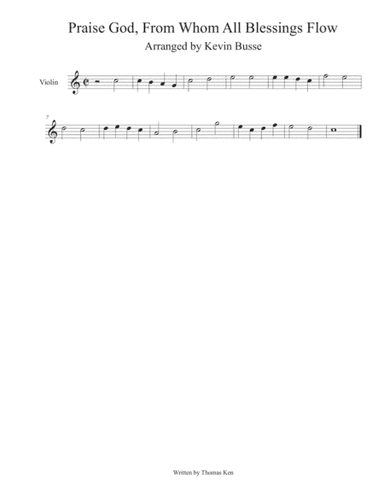 Praise God, From Whom All Blessings Flow - Violin (arr. Kevin Busse)