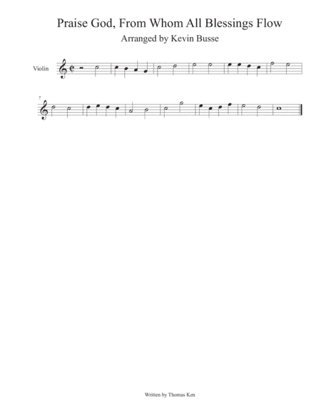 Praise God, From Whom All Blessings Flow - Violin (arr. Kevin Busse)