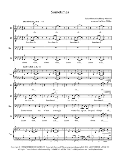 Sometimes (arr. Steve Milloy)