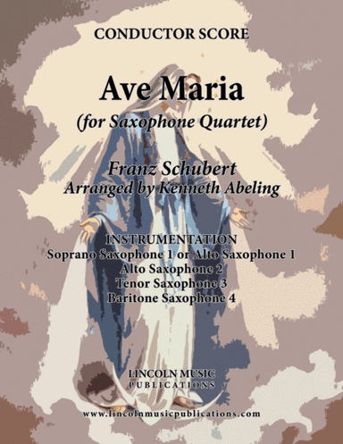 Ave Maria (for Saxophone Quartet SATB or AATB) (arr. Kenneth Abeling)