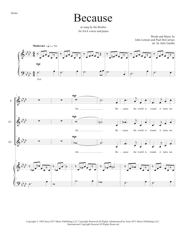 Because (arr. Julie Gaulke)
