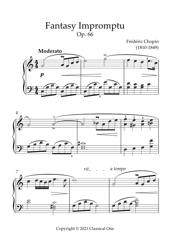 Chopin - Fantasy Impromptu(With Note name) (arr. MPS)
