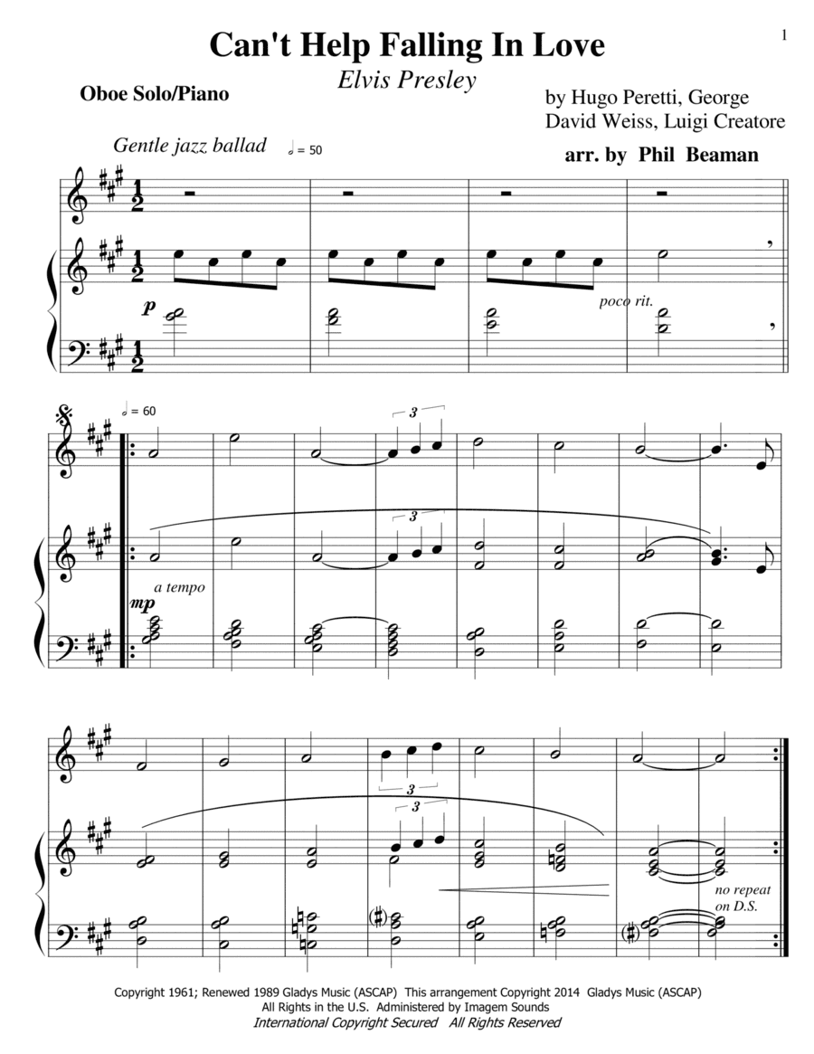 Can't Help Falling In Love (arr. Phil Beaman)