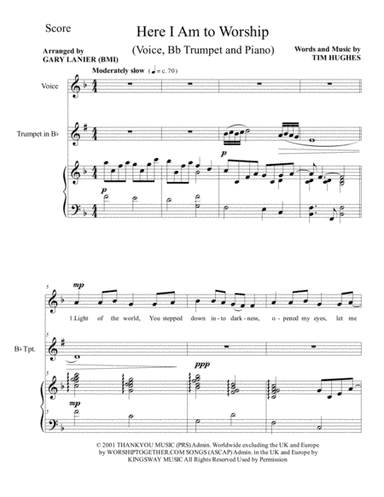 Here I Am To Worship (arr. Gary Lanier)