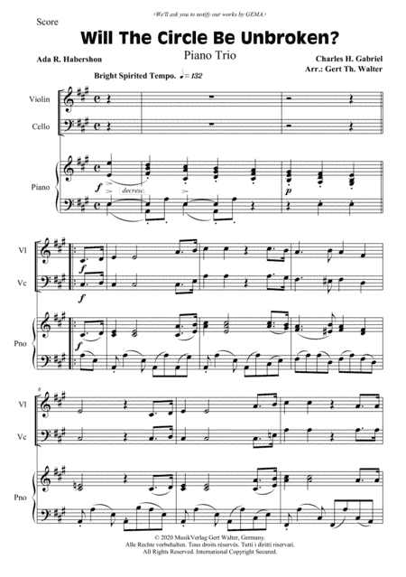 Will The Circle Be Unbroken? (arr. Gert Th. Walter)