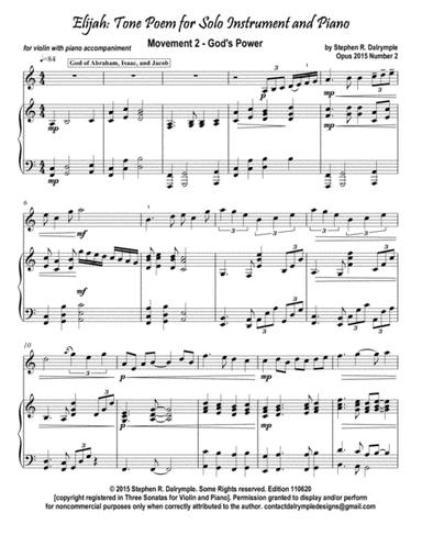 Elijah (Part 2) Tone Poem for Violin and Piano:  God's Power by Stephen R Dalrymple