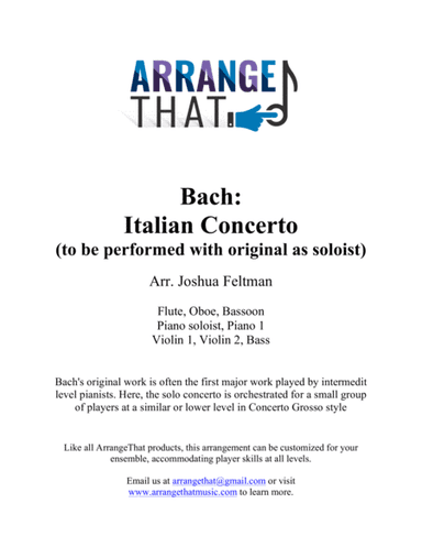 Bach: Italian Concerto (arr. Joshua Feltman)