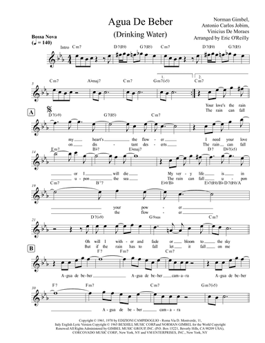 Água De Beber (water To Drink) (arr. Eric O'Reilly)