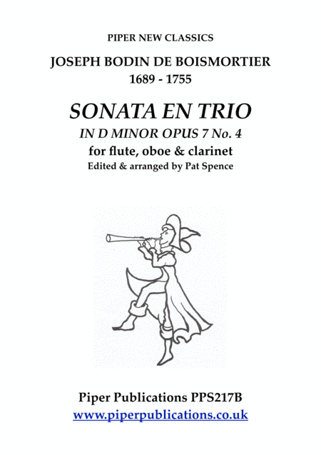 BOISMORTIER SONATA EN TRIO FOR FLUTE, OBOE & CLARINET (arr. Pat Spence)