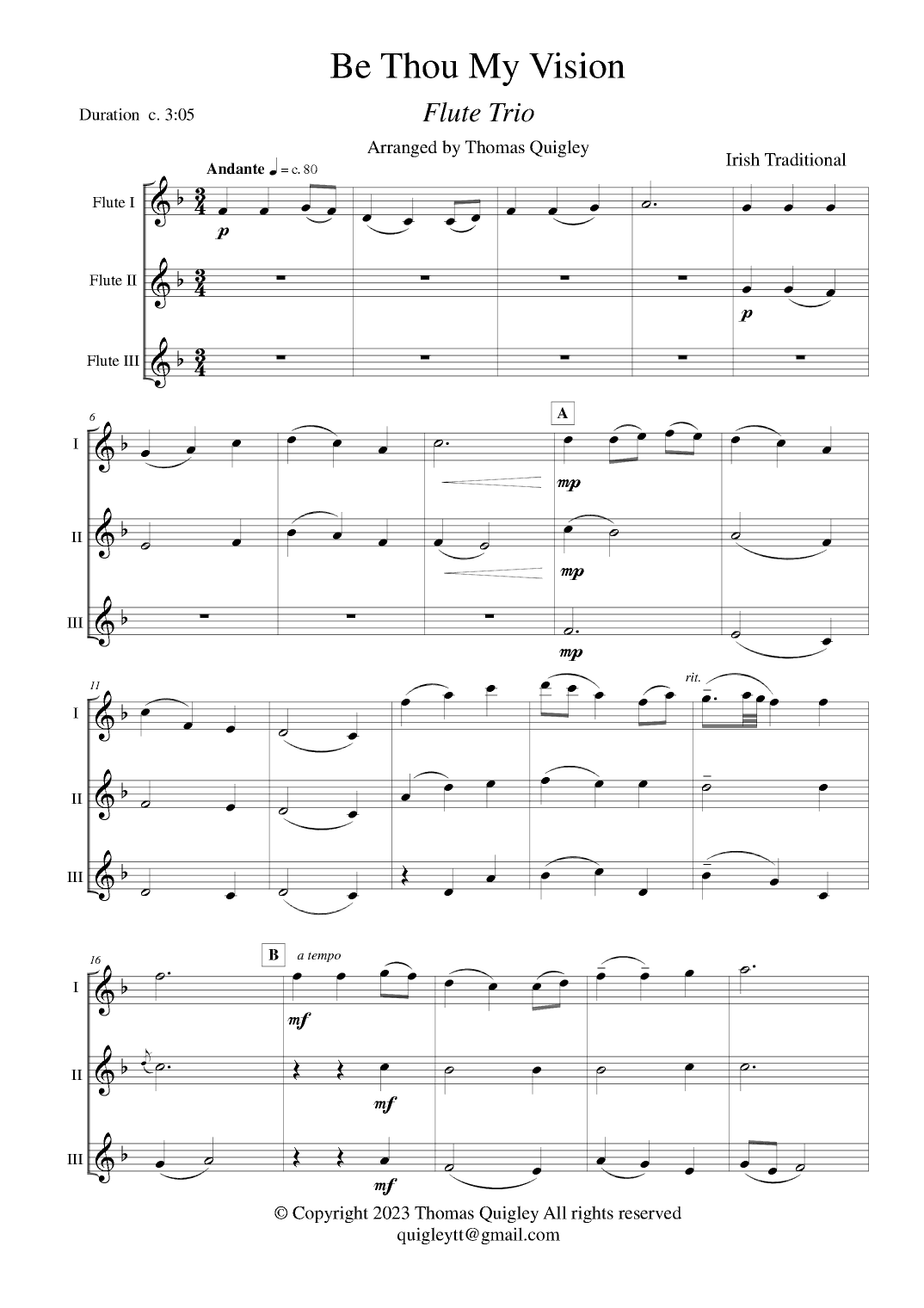 Be Thou My Vision (arr. Thomas Quigley)