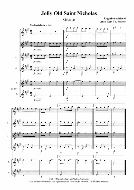 Jolly Old Saint Nicholas (arr. Gert Th. Walter)