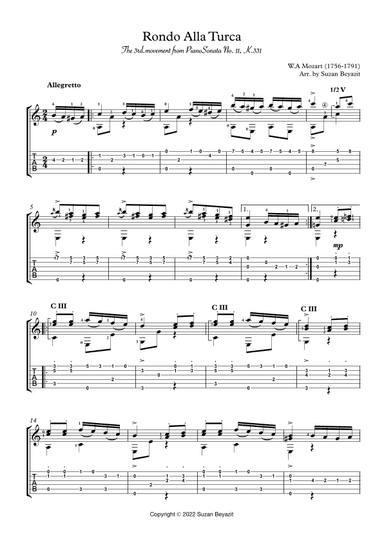 Rondo Alla Turca (Turkish March) (arr. Suzan Beyazit)