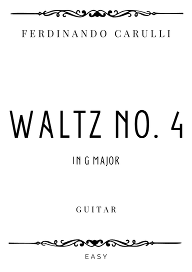Carulli - Waltz No. 4 in G Major - Easy (arr. Piacere Music Sheets)