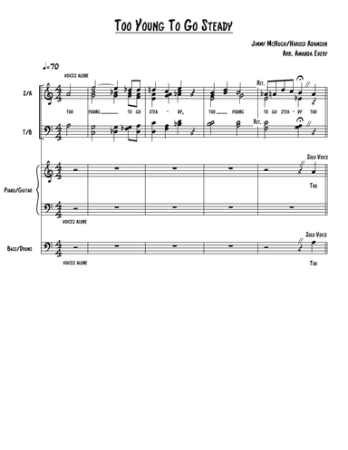 Too Young To Go Steady (arr. Amanda Ekery)