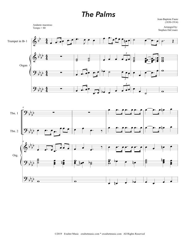 The Palms (Brass Quartet and Organ - Alternate Version) (arr. Stephen DeCesare)