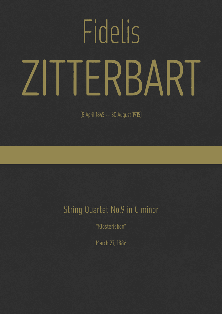 Zitterbart - String Quartet No.9 in C minor, "Klosterleben" (arr. J.G. Cucó Barber)