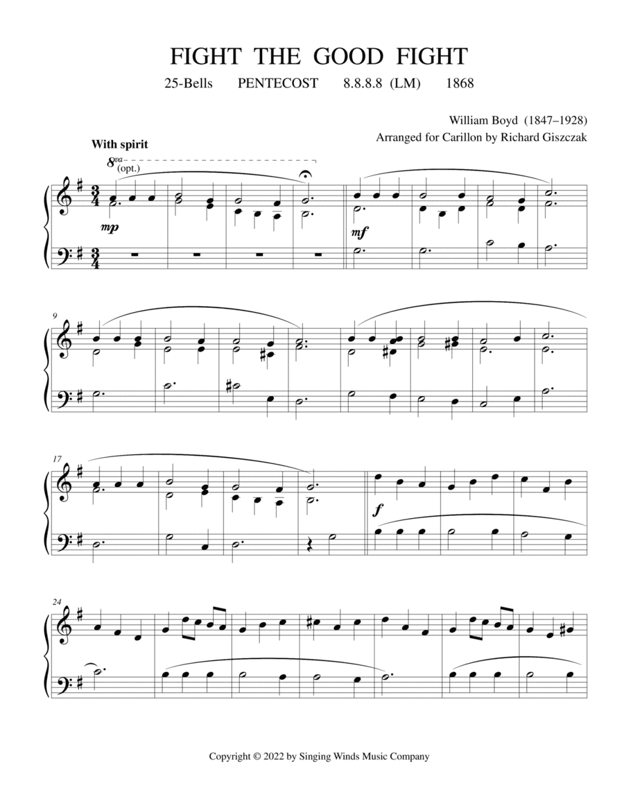 25B. Fight the Good Fight (PENTECOST) (arr. Richard Giszczak)