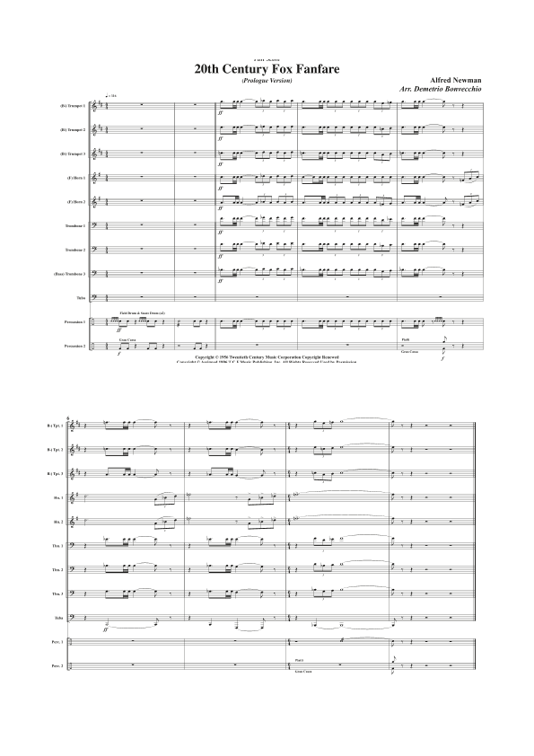 Twentieth Century Fox Trademark (arr. Demetrio Bonvecchio)