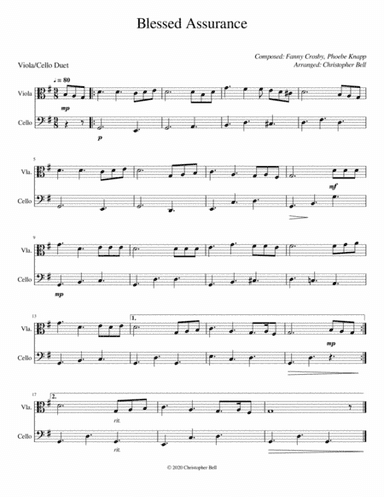 Blessed Assurance - Viola/Cello Duet (arr. Christopher Bell)