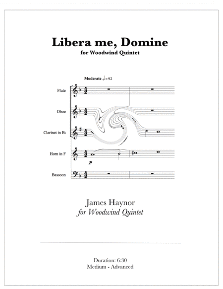 Libera me, Domine for Woodwind Quintet (arr. James Haynor)