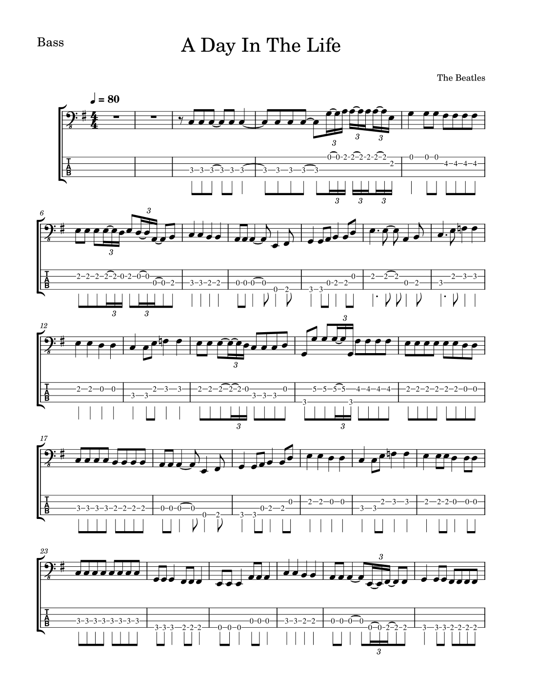 A Day In The Life (arr. Tracy Dean McCallum)